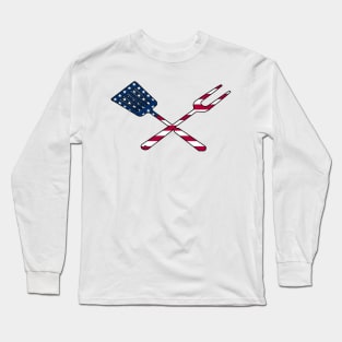 BBQ Utensils  American style Long Sleeve T-Shirt